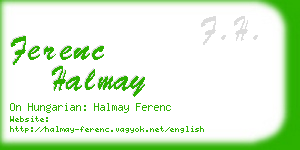 ferenc halmay business card